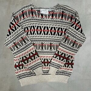 Vintage 90s Knit Pullover Sweater Cable Knit Coogi Style